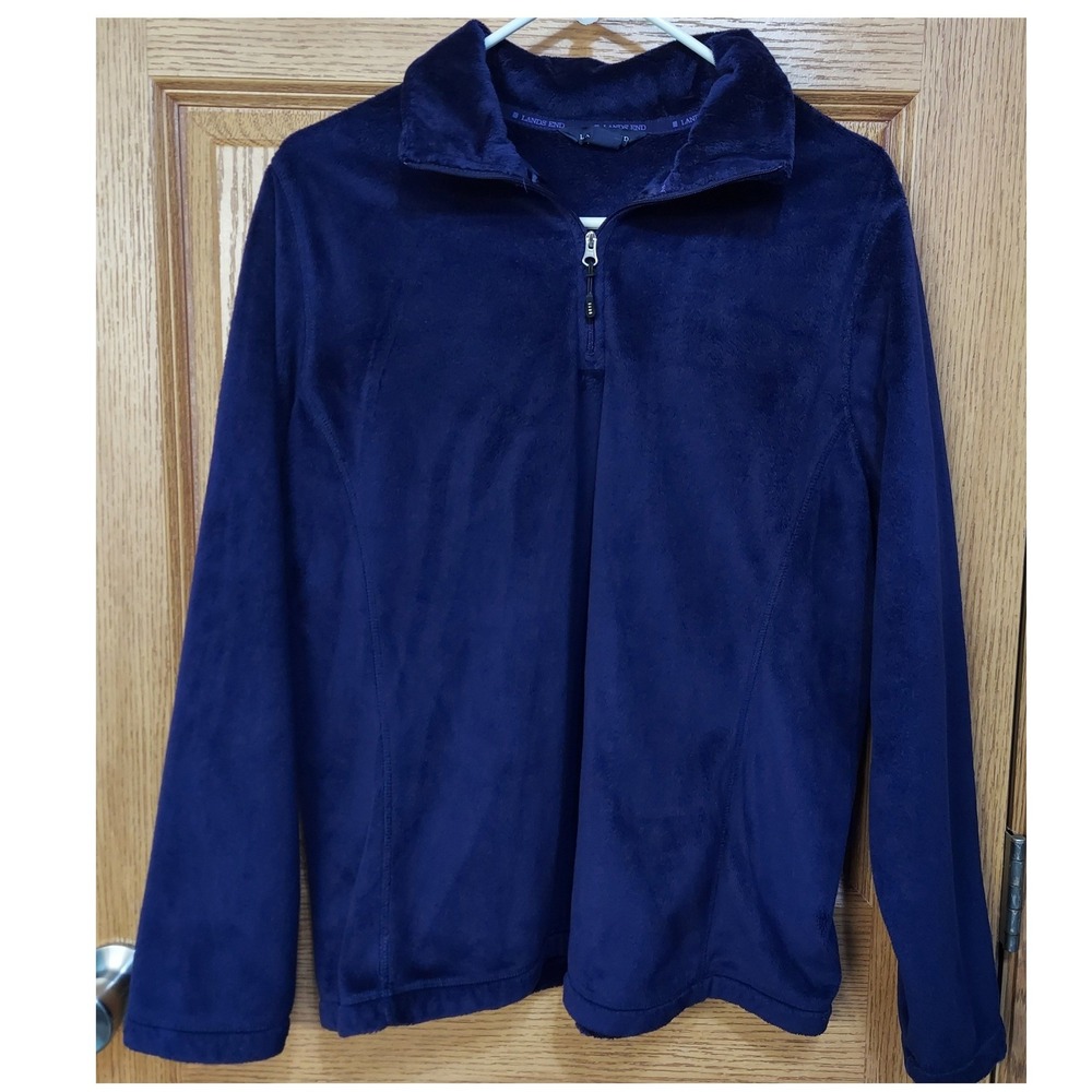 Lands' End Women's Navy Half-Zip Fleece Pullover